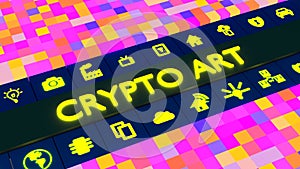 Non fungible token NFT crypto art pink cubes concept