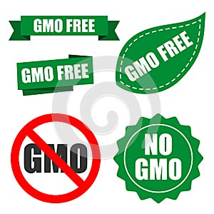 Non genetically modified organism logo for packaging design. GMO photo