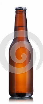 Non-glossy brown beer bottle