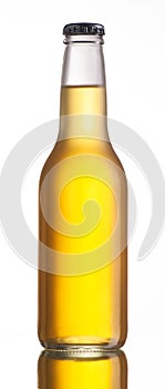 Non-glossy white beer bottle