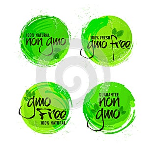 Non GMO or GMO Free Stickers set.