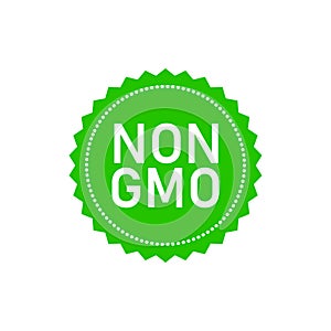 Non GMO Icon. Graphic Oval Symbol Typographic. Vector Illustration