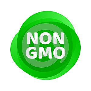 Non GMO icon. Vector green GMO free logo sign