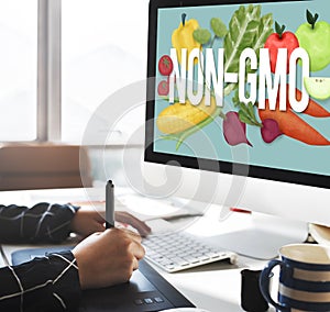 Non-GMO Nature Organic Plant Technology Concept