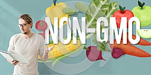 Non-GMO Nature Organic Plant Technology Concept