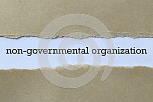 Non-governmental organization on white paper