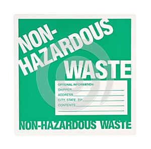Non-hazardous Waste Label