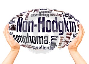 Non-Hodgkin lymphoma word hand sphere cloud concept photo