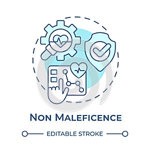 Non maleficence soft blue concept icon