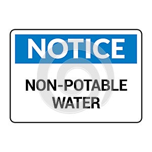 Non potable water sign. Drinkable faucet forbidden unsafe water symbol