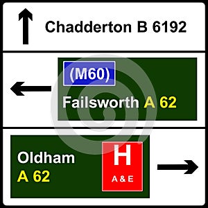 Non-Primary route direction sign