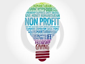 Non Profit bulb word cloud