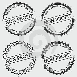 Non profit insignia stamp on white.
