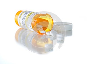 Non-Proprietary Medicine Prescription Bottle and Spilled Pills I