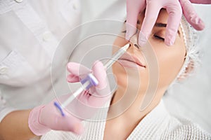 Non surgical beauty therapy in professional cosmetology salon