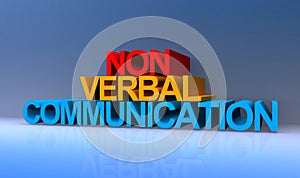 Non verbal communication on blue