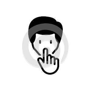 Black solid icon for Non Verbal, verbal and gesture photo