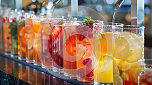 A nonalcoholic drink station offering refreshing options for all ages photo