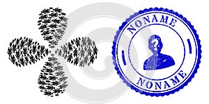 Noname Textured Seal Stamp and Old Woman Rotation Fireworks