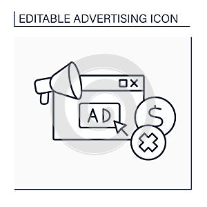 Noncommercial ads line icon