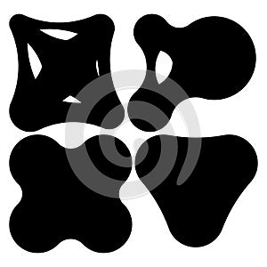Nonfigural abstract design elements, blobs, splotches
