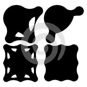 Nonfigural abstract design elements, blobs, splotches