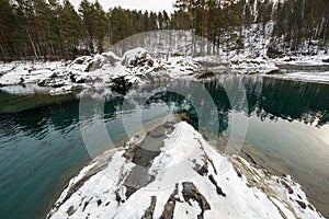 Nonfreezing winter lake