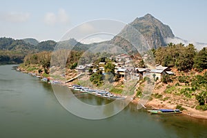 Nong Khiao at river Nam Ou in Laos