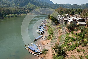 Nong Khiao at river Nam Ou in Laos photo