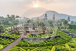 Nong Nooch Tropical Botanical Gardenat sunrise , Pattaya, Thai