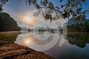 Nong Thale lagoon in morning
