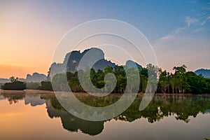 Nong Thale lagoon in morning, The famous place