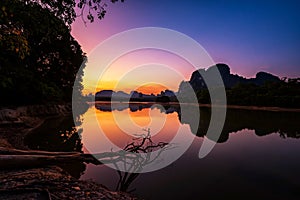 Nong Thale landscape at dawn in Krabi, Thailand photo