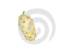 Noni or Morinda Citrifolia fruits on white.