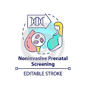 Noninvasive prenatal screening concept icon