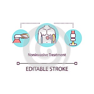 Noninvasive treatment concept icon