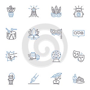 Nonprofessional line icons collection. Amateur, Inexperienced, Novice, Beginner, Layman, Untrained, Untutored vector and