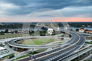 Nonthaburi bridge in Bangkok Thailand.