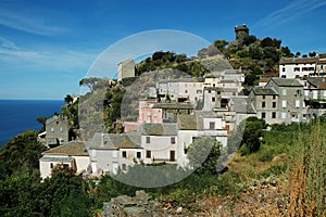 Nonza village with sea view. Corsica