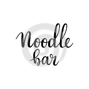 Noodle bar logo, handwritten lettering logotype, good for cafe, noodle shop or ramen shop, modern calligraphy writing photo