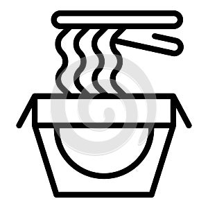 Noodle box icon outline vector. Japan food