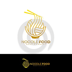 Noodle logo with line style design, restaurant logos
