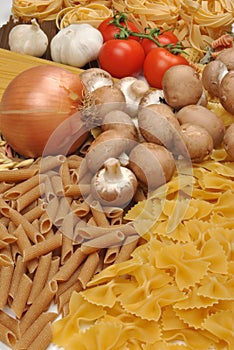 noodle and organic chestnut mushroom