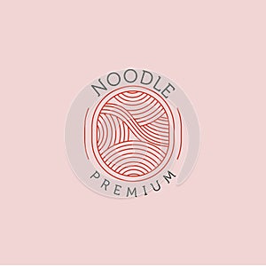 noodle premium line art logo