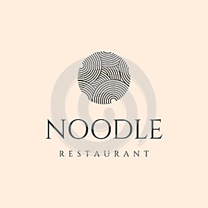 noodle restaurant line art logo