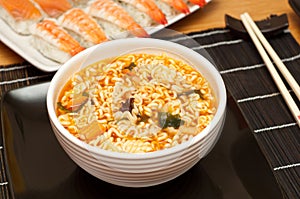 Noodle soup.