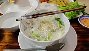 noodle soup with vegetables. asian food