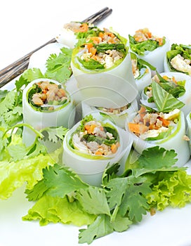 NOODLE Thai apply style vegetables roll.