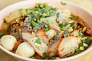 Noodle tom yum with pork