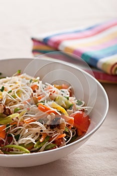 Noodle and vegetable salad